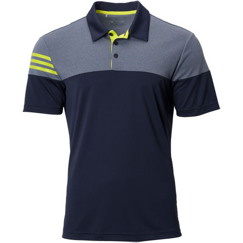 adidas Mens 3-Stripe Heather Block Golf 