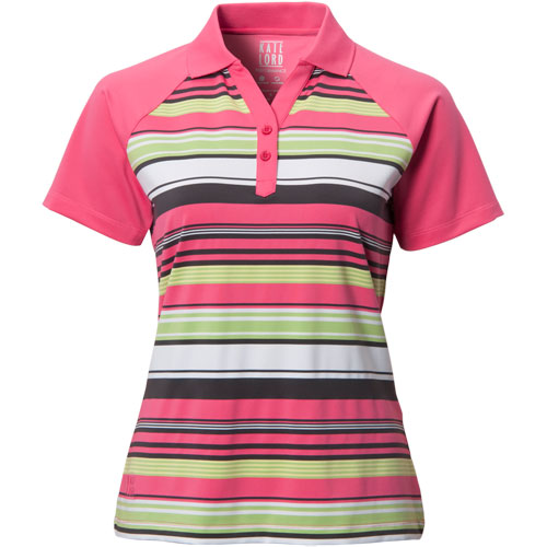 Kate Lord Womens Multi Stripe Raglan Golf Polo