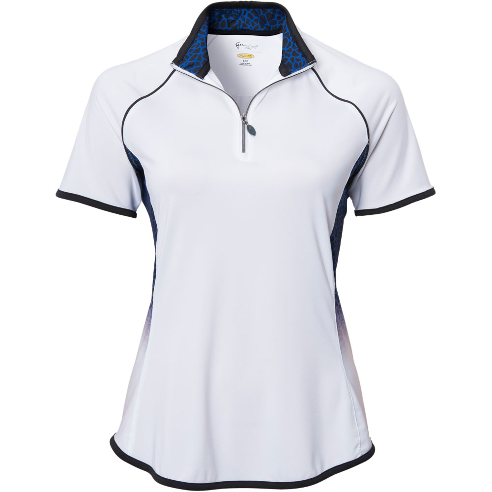 Greg Norman Womens Giraffe Print Block Polo