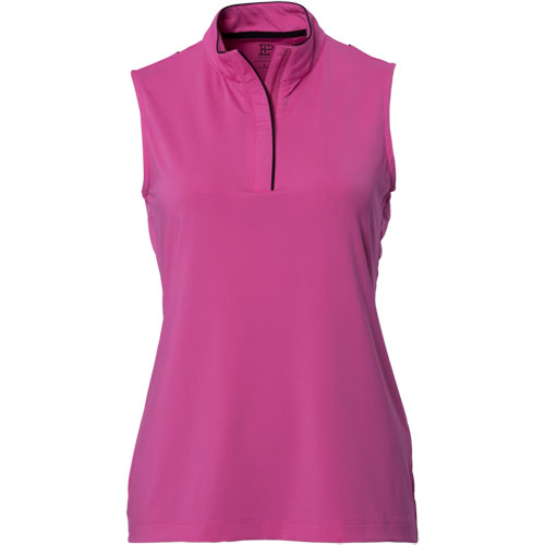Ep Pro Womens Sleeveless Zip Mock Polo