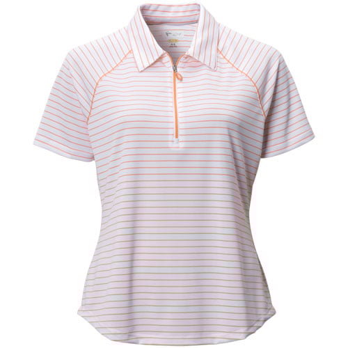 Greg Norman Womens 1/4 Zip Stripe Polo