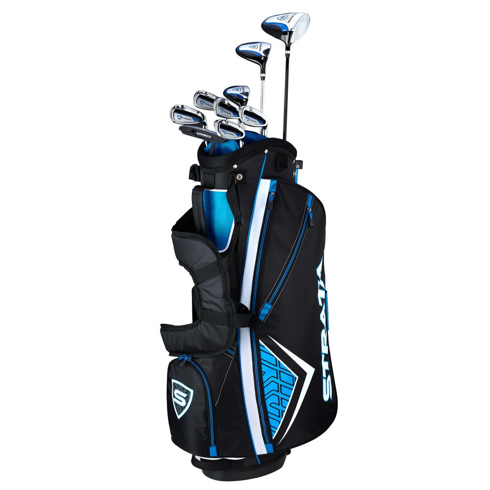 Callaway Men's Strata Complete Golf Sets 2 Wds/1 Hyb/5 Irns/Putter/Bag Graphite/Steel Black/Blue Uniflex Left