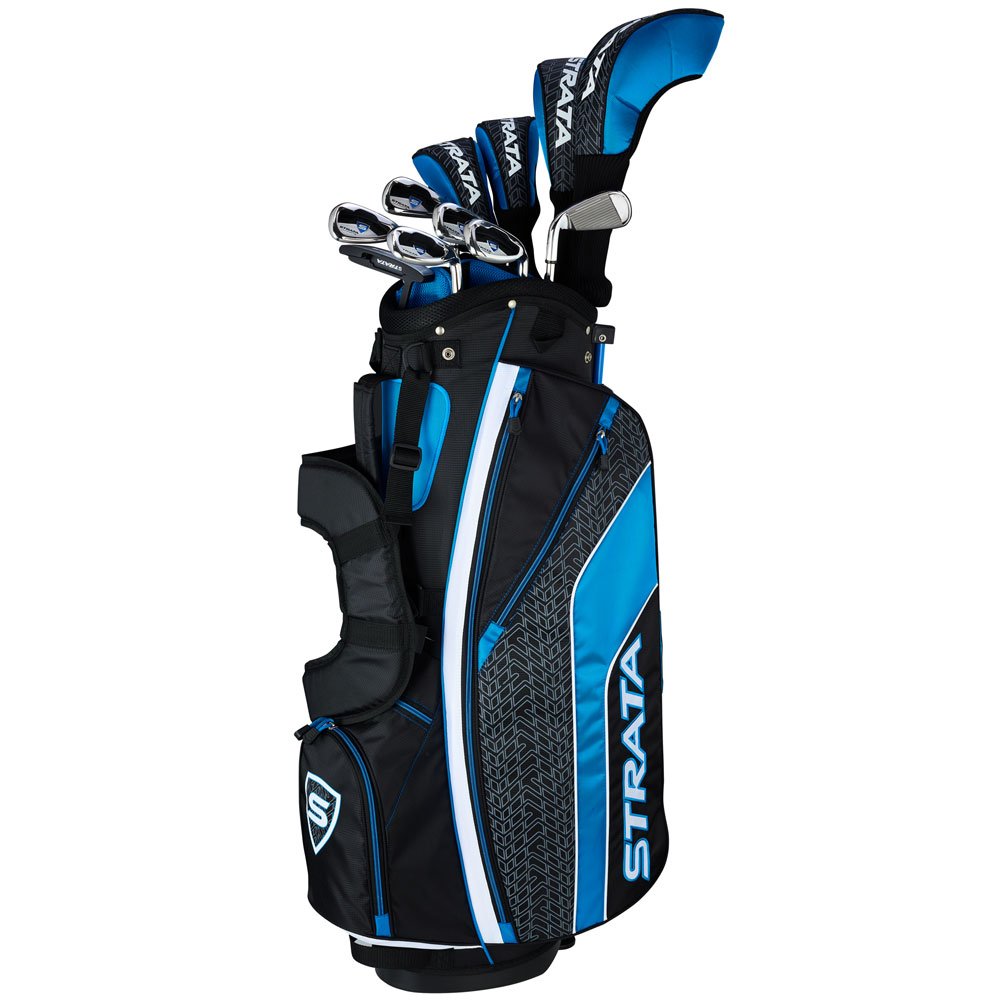 Callaway Men's Strata Ultimate Complete Golf Set 2Wds/2Hyb/#6-PW; SW/Putter/Bag Graphite/Steel Black/Blue Uniflex Right