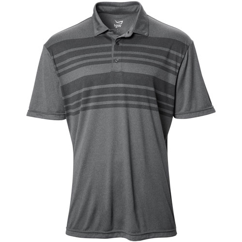 TGW Men's Heather Chest Stripe Golf Polo