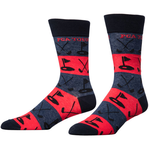 PGA Tour Crossed Clubs Golf Socks