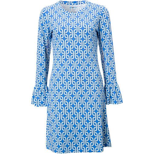 IBkul Women 's Andrea Print Bell Sleeve Golf Dress