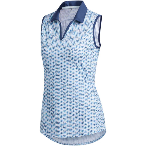 Adidas women's ultimate printed sleeveless golf polo Outlet