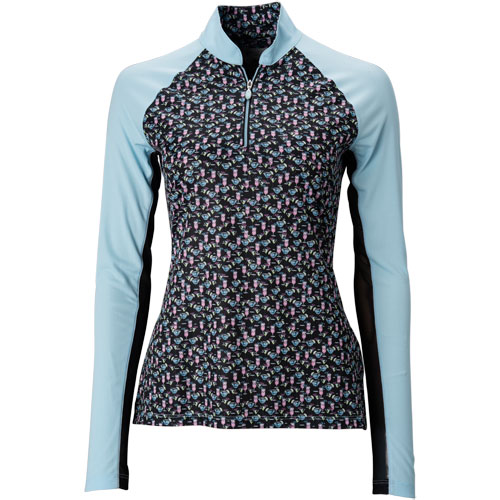 Greg Norman Women's Solar XP Martini Print 1/4 Zip Golf Pullover