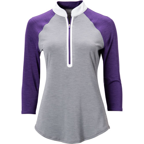 Jofit Women's 3/4 Sleeve Melange Mock Golf Top