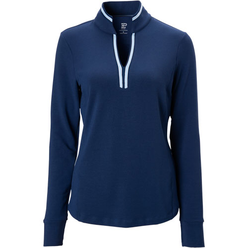 Download EP Pro Women's Split Mock Neck 1/4 Zip Golf Pullover | TGW.com