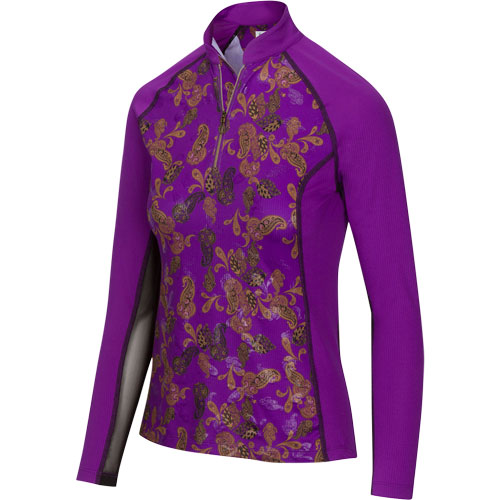 Greg Norman Women's Windsor Paisley Print 1/4 Zip Golf Pullover
