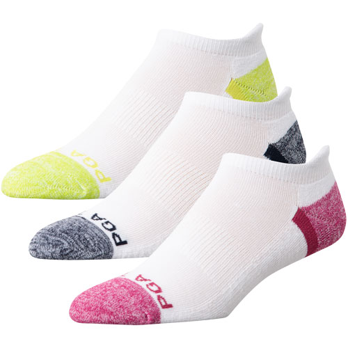 PGA Tour Women's No Show 3Pack Golf Socks