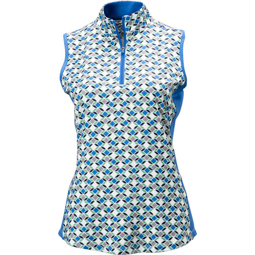 TGW Women's Geo Print Sleeveless Golf Polo