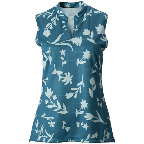 NIKE Women's Sleeveless Floral Print Golf Polo \