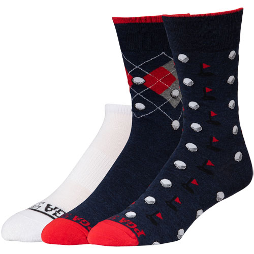 PGA Tour Men's Assorted 3Pack Golf Socks