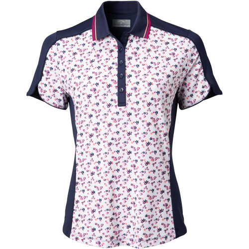 Callaway Women's Daisy Print Colorblock Golf Polo