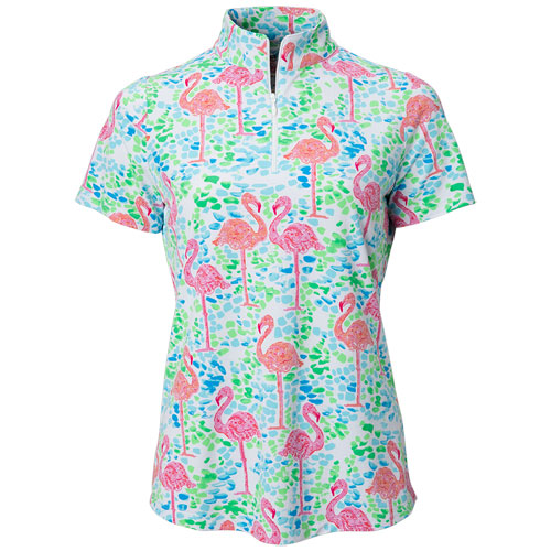 IBkul Women's Flamingo Print Golf Polo | TGW.com