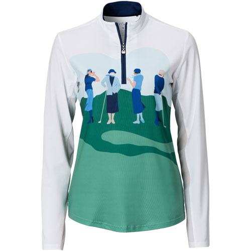 green golf pullover