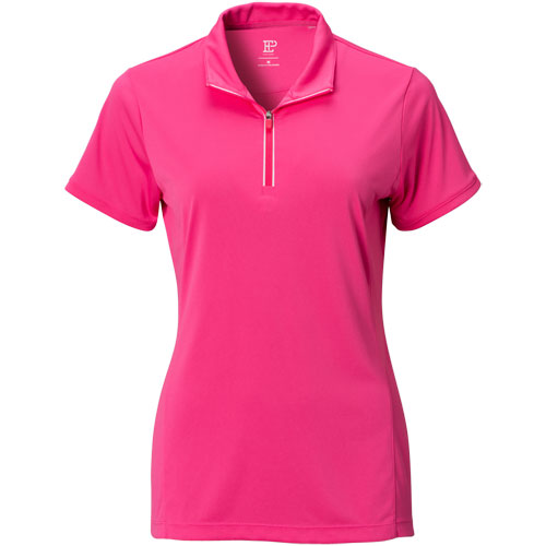 EP Pro Women's Solid Zip Front Golf Polo