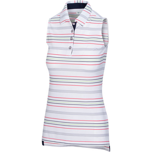Greg Norman Women's Sleeveless Ferry Stripe Golf Polo