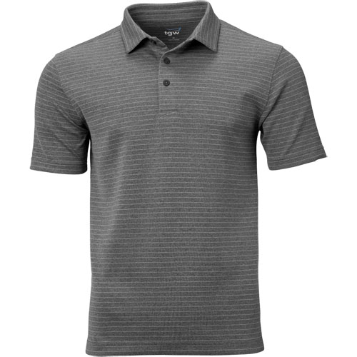 TGW Men's Stripe Tailored Fit Golf Polo