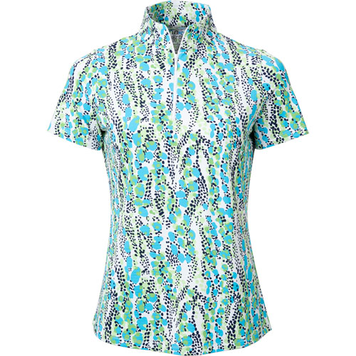 IBkul Women's Kamila Animal Print Golf Polo