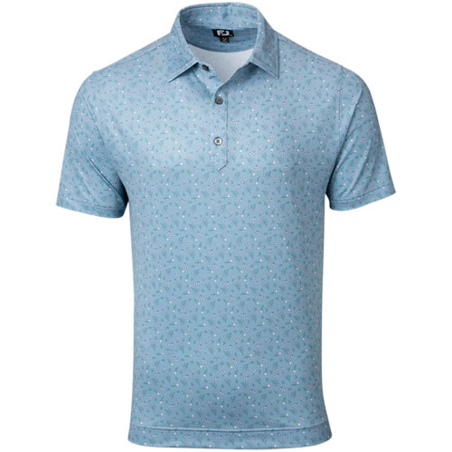 FootJoy Men's Mini Floral Lisle Golf Polo