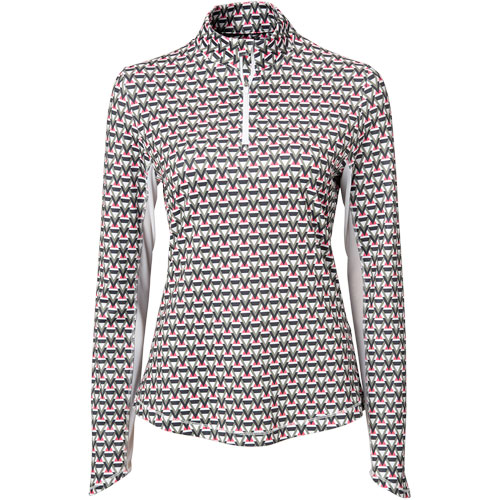 Callaway Women's Chevron Geo Print Sun Protection 1/4 Zip Golf Pullover