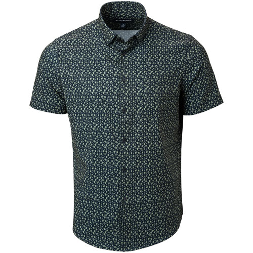 Mizzen+Main Men's Classic Fit Leeward Leaf Print Button Down Golf Shirt