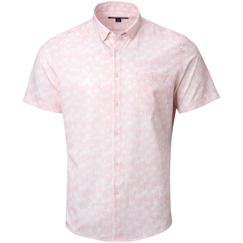 Mizzen+Main Men's Classic Fit Leeward Pink Palm Button Down Golf Shirt