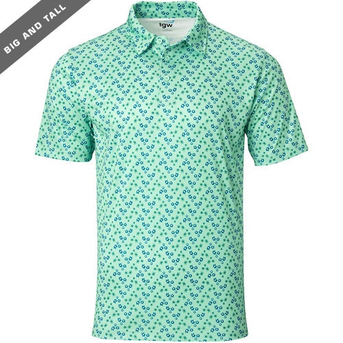 TGW Men's Floral Print Golf Polo