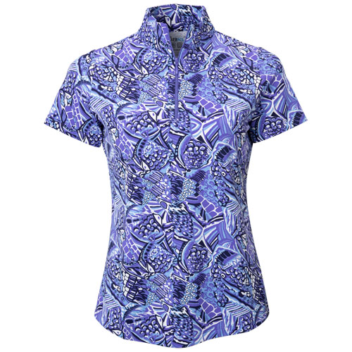 IBkul Women's Krista Zip Mock Golf Top