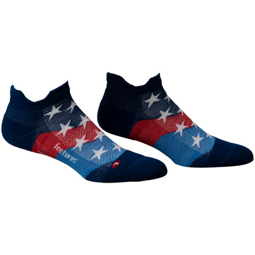 Feetures Max Cushion No Show USA Golf Socks