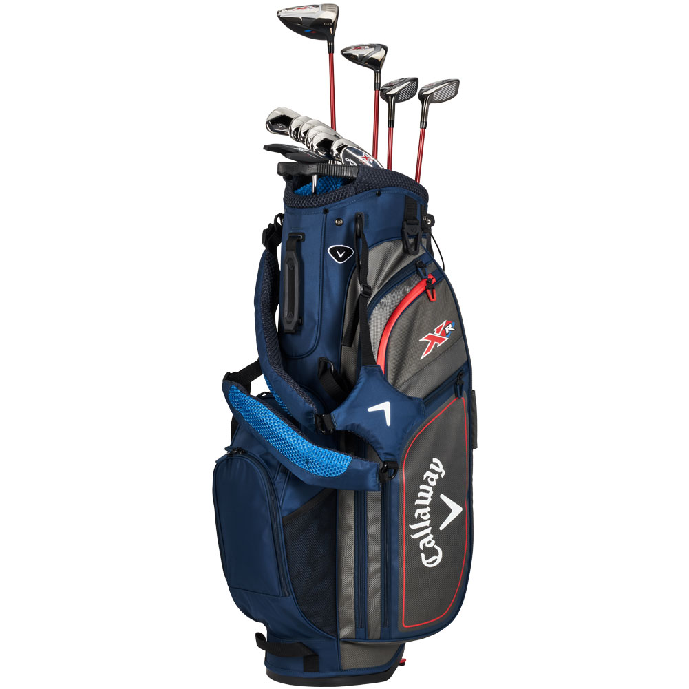 Callaway Men's XR Packaged Set Drvr/3W/4H/5H/6-9/PW/SW/Putter/Bag Graphite/Steel Blue Grey Regular Right