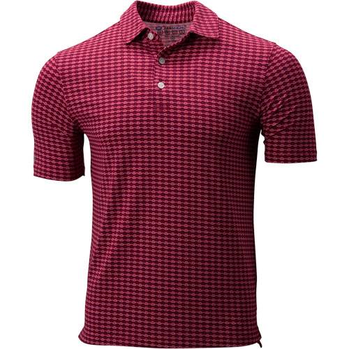 IBkul Men's Curled Waves Golf Polo