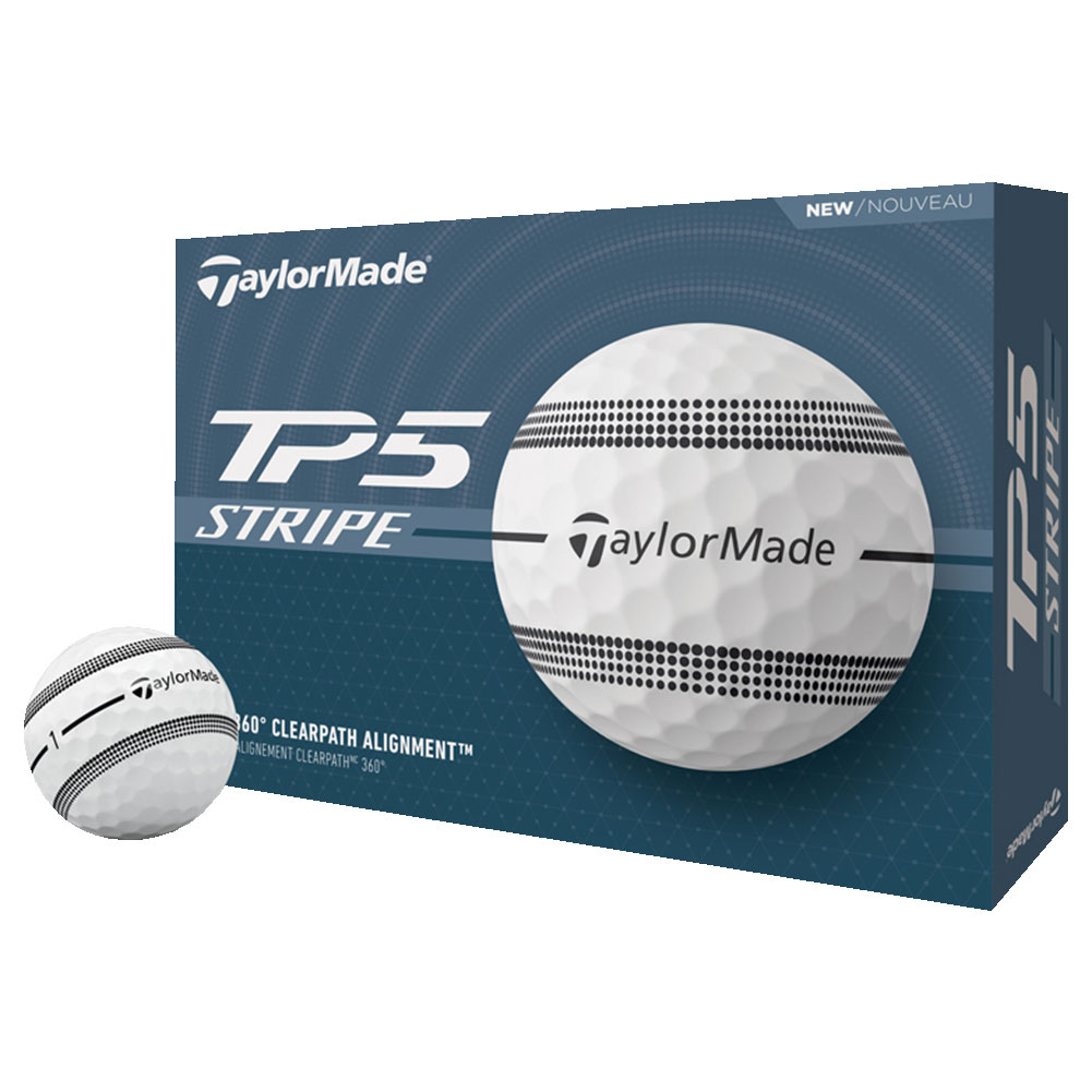 TaylorMade 2024 TP5 Stripe Golf Balls TP5 12-Ball Pack White