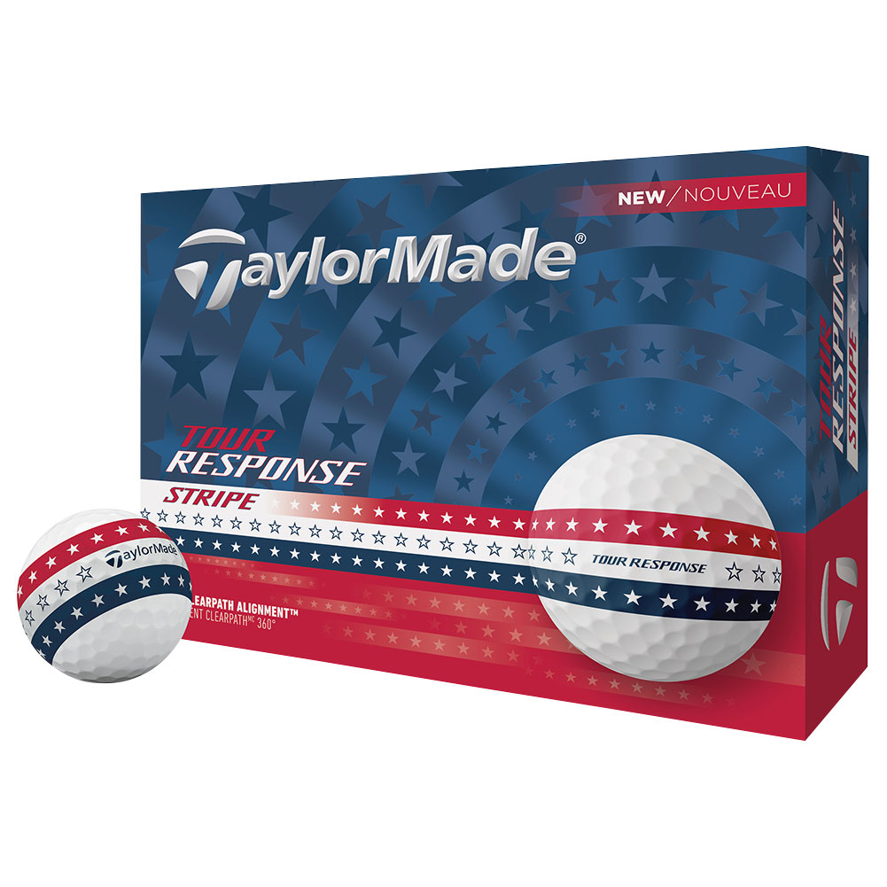 TaylorMade 2025 Tour Response Stripe USA Golf Ball Tour Preferred 12-Ball Pack Red/White/Blue TaylorMade 2025 Tour Response Stripe USA Golf Ball Tour Preferred 12-Ball Pack Red/White/Blue