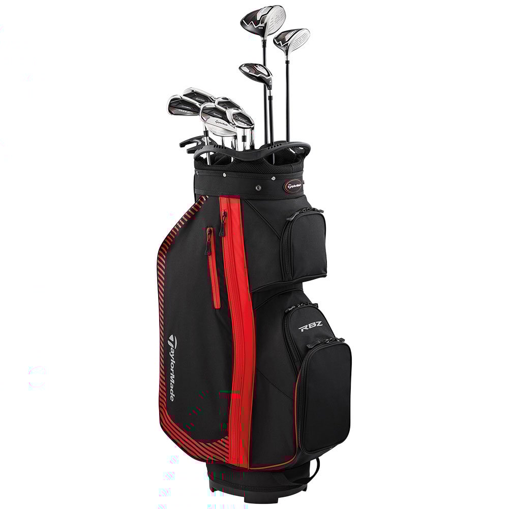 TaylorMade Men's RBZ Speedlite 2 Complete Golf Set DR, 3W, 4R, 6-PW, SW, PT, Cart Bag Graphite/Steel Black/Red Regular Right