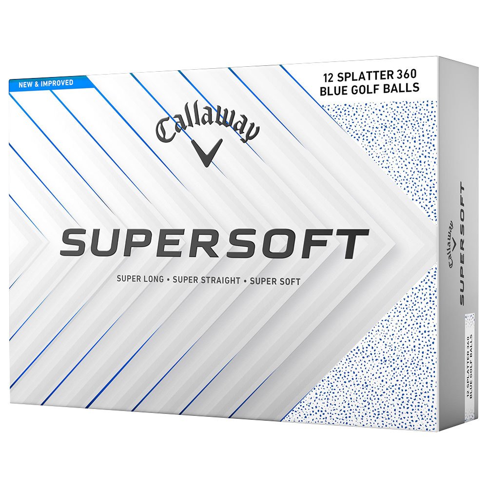 Callaway 2025 SuperSoft Splatter Golf Ball #1-#4 12-Ball Pack White/Blue
