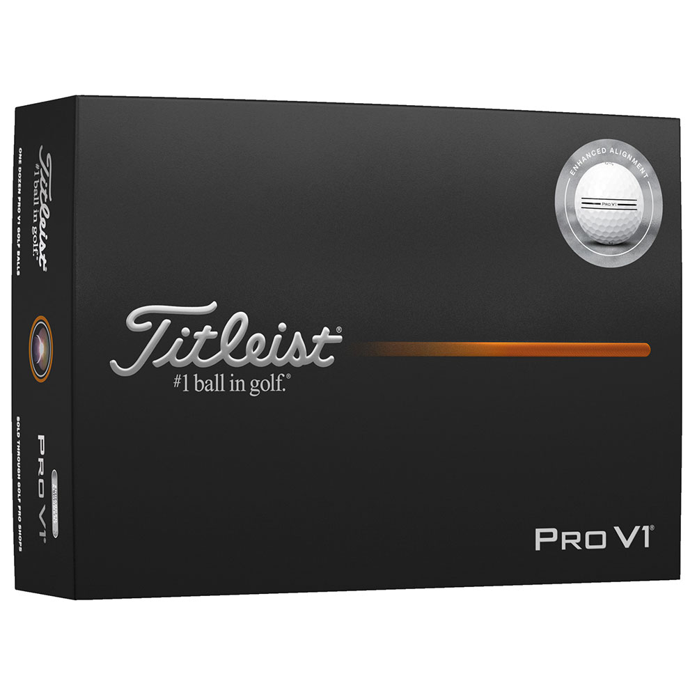 Titleist Pro V1 Enhanced Alignment Golf Ball Pro V1 12-Ball Pack White Titleist Pro V1 Enhanced Alignment Golf Ball Pro V1 12-Ball Pack White
