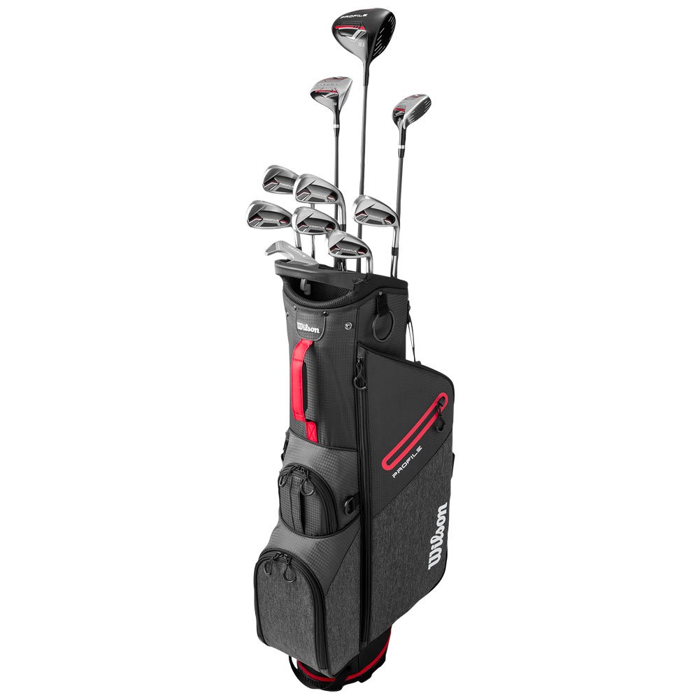 Wilson Men's Profile Complete Set w/Stand Bag Drvr/Fwy/Hyb/6-PW;SW/Pttr/Bag Graphite Grey/Black Regular Right