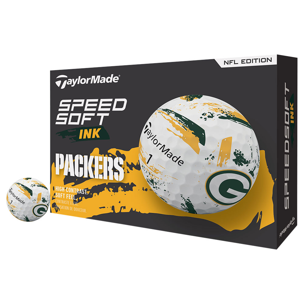 TaylorMade Speed Soft INK NFL Golf Balls #1-#4 12-Ball Pack Green Bay Packers White TaylorMade Speed Soft INK NFL Golf Balls #1-#4 12-Ball Pack Green Bay Packers White
