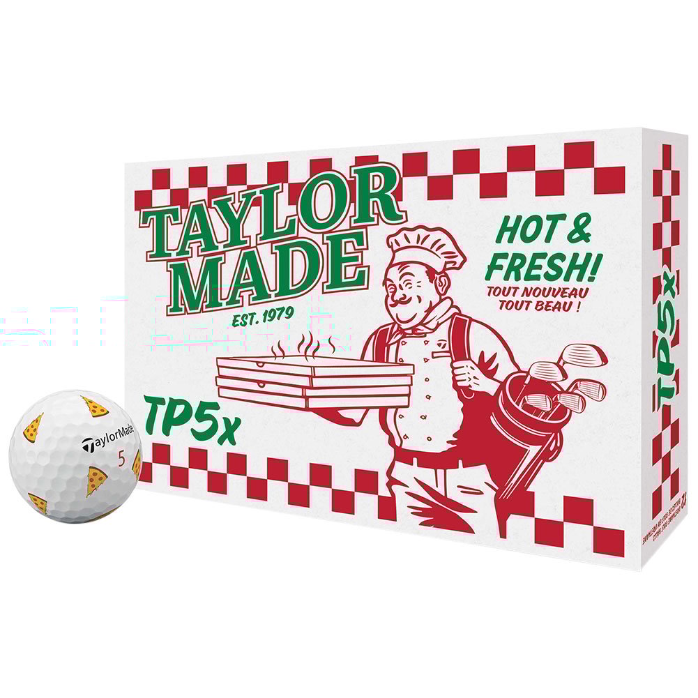 TaylorMade TP5x Pix Hot Shot Pizza Golf Balls TP5x 12-Ball Pack White