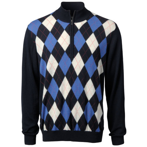 argyle mens half zip fleece